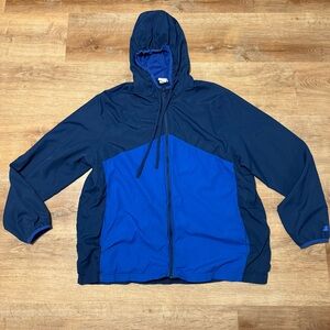 Starter Vintage Blue Colorblock Windbreaker Hoodie 2XL Y2K Retro Sportswear